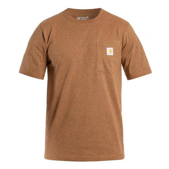 5/ $25 Carhartt Men's Loose Fit Heavyweight SS T-Shirt Heathered Brown Medium - Picture 1 of 8